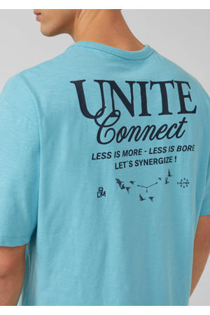 relaxed T-shirt met backprint blauw