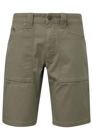 straight denim short donkergroen