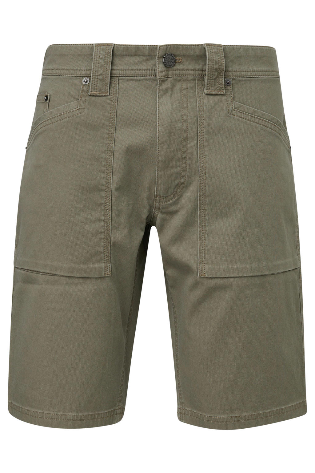 s.Oliver straight denim short donkergroen