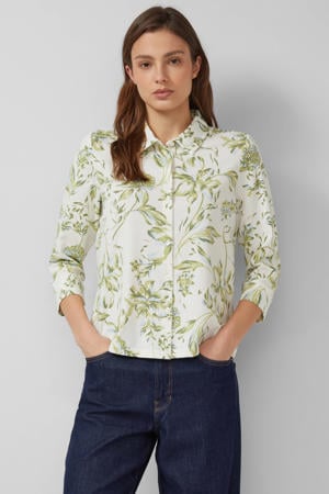 gebloemde blouse ecru