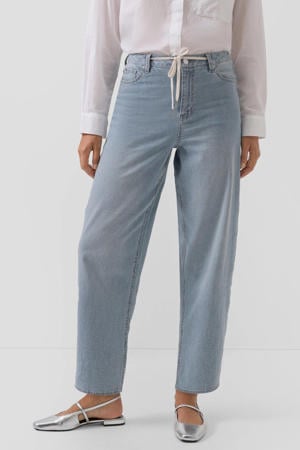 high waist barrel jeans light blue denim