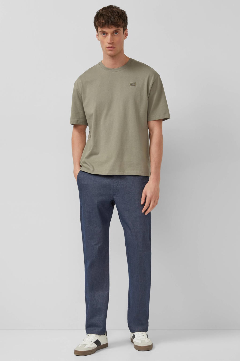 s.Oliver regular casual broek donkerblauw
