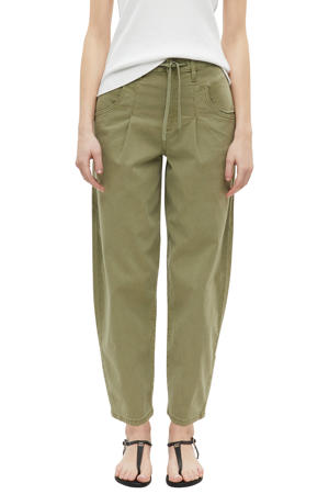 casual broek met high waist donkergroen