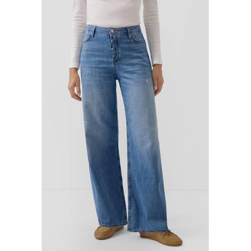 s.Oliver high waist wide leg jeans light blue denim afbeelding