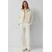 s.Oliver pantalon met ceintuur en krijtstreep beige