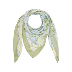 sjaal met bloemenprint lichtblauw