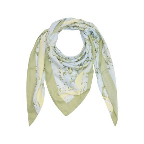 s.Oliver sjaal met bloemenprint lichtblauw afbeelding