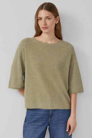 pullover donkergroen gebreid