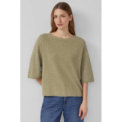 s.Oliver pullover donkergroen gebreid afbeelding