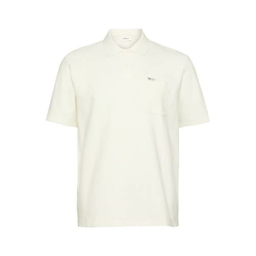 s.Oliver Big Size regular polo met textuur wit afbeelding