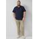 s.Oliver Big Size regular polo met textuur donkerblauw