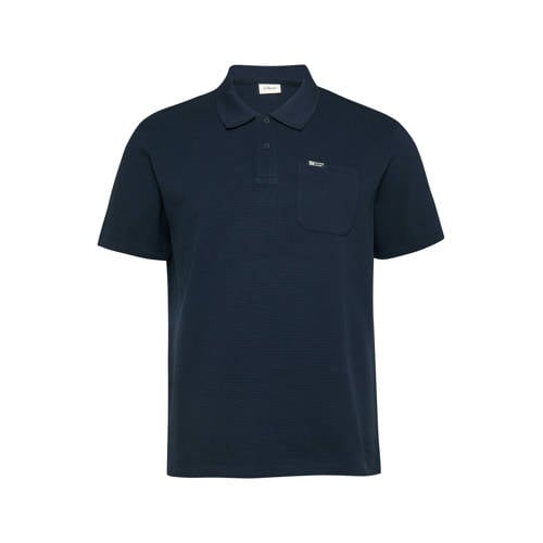 s.Oliver Big Size regular polo met textuur donkerblauw afbeelding