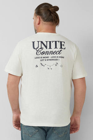 relaxed T-shirt met backprint Plus Size wit