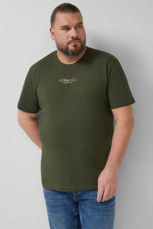 regular T-shirt donkergroen