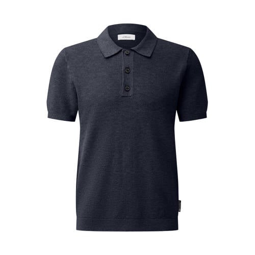 s.Oliver Big Size regular polo gebreid donkerblauw afbeelding