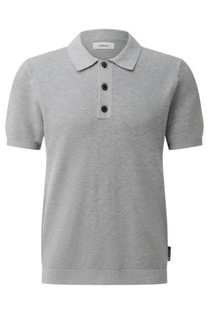 regular polo gebreid lichtgrijs