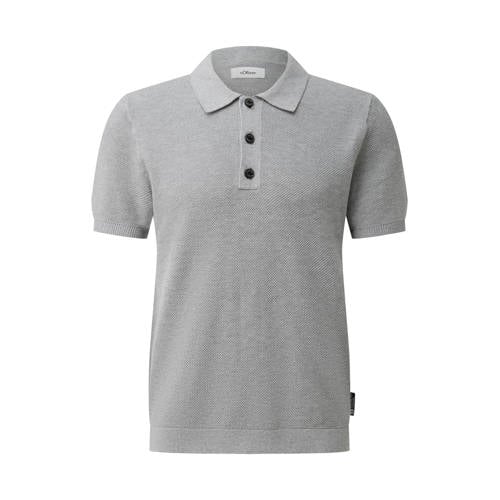 s.Oliver Big Size regular polo gebreid lichtgrijs afbeelding