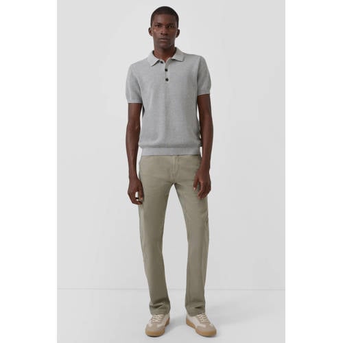 s.Oliver regular polo gebreid lichtgrijs afbeelding