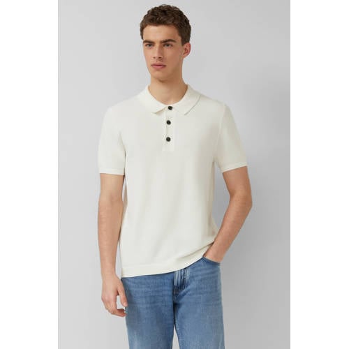 s.Oliver regular polo gebreid wit afbeelding
