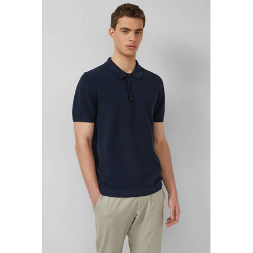 s.Oliver regular polo gebreid donkerblauw afbeelding