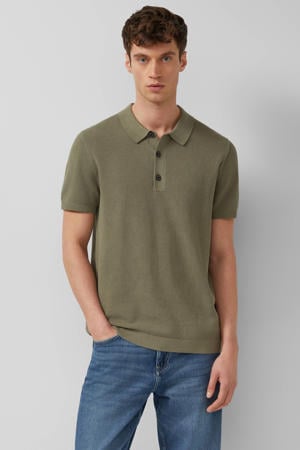 regular polo gebreid donkergroen