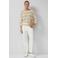 s.Oliver BLACK LABEL gestreepte trui beige met ingebreid patroon