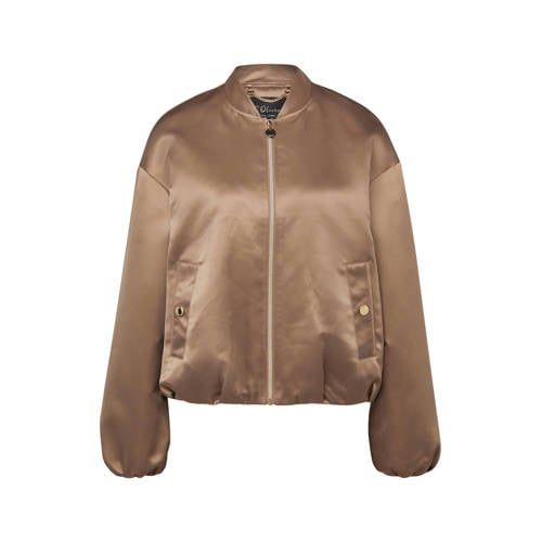 s.Oliver BLACK LABEL satijnen baseball jacket bruin afbeelding