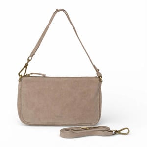leren crossbody tas taupe