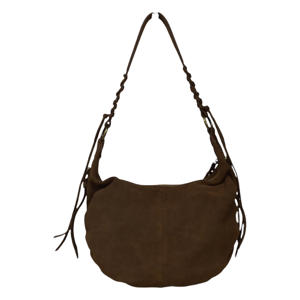 suede schoudertas bruin