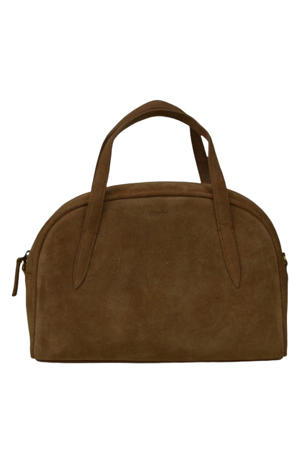 suede handtas bruin