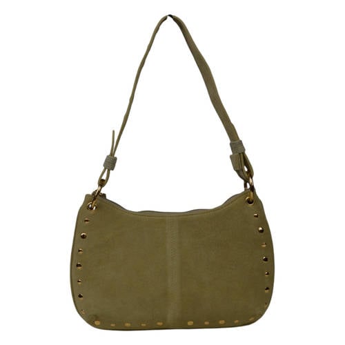 DSTRCT leren schoudertas met studs beige afbeelding