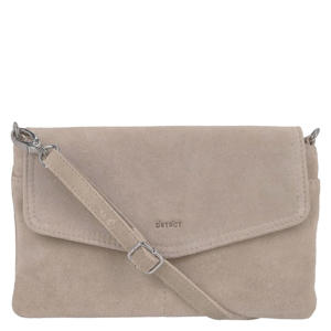 suede crossbody tas beige