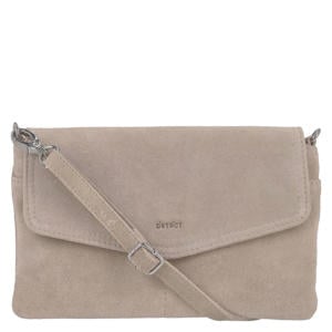 suede crossbody tas beige