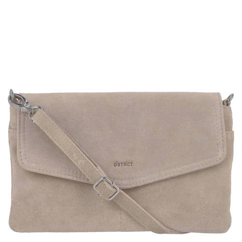 DSTRCT suede crossbody tas beige afbeelding