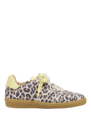 POONA leren sneakers panterprint/butter