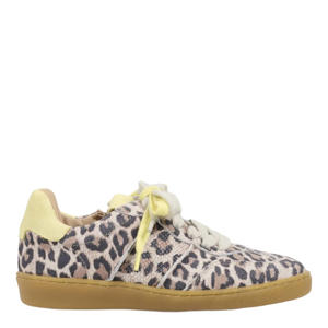 POONA leren sneakers panterprint/butter