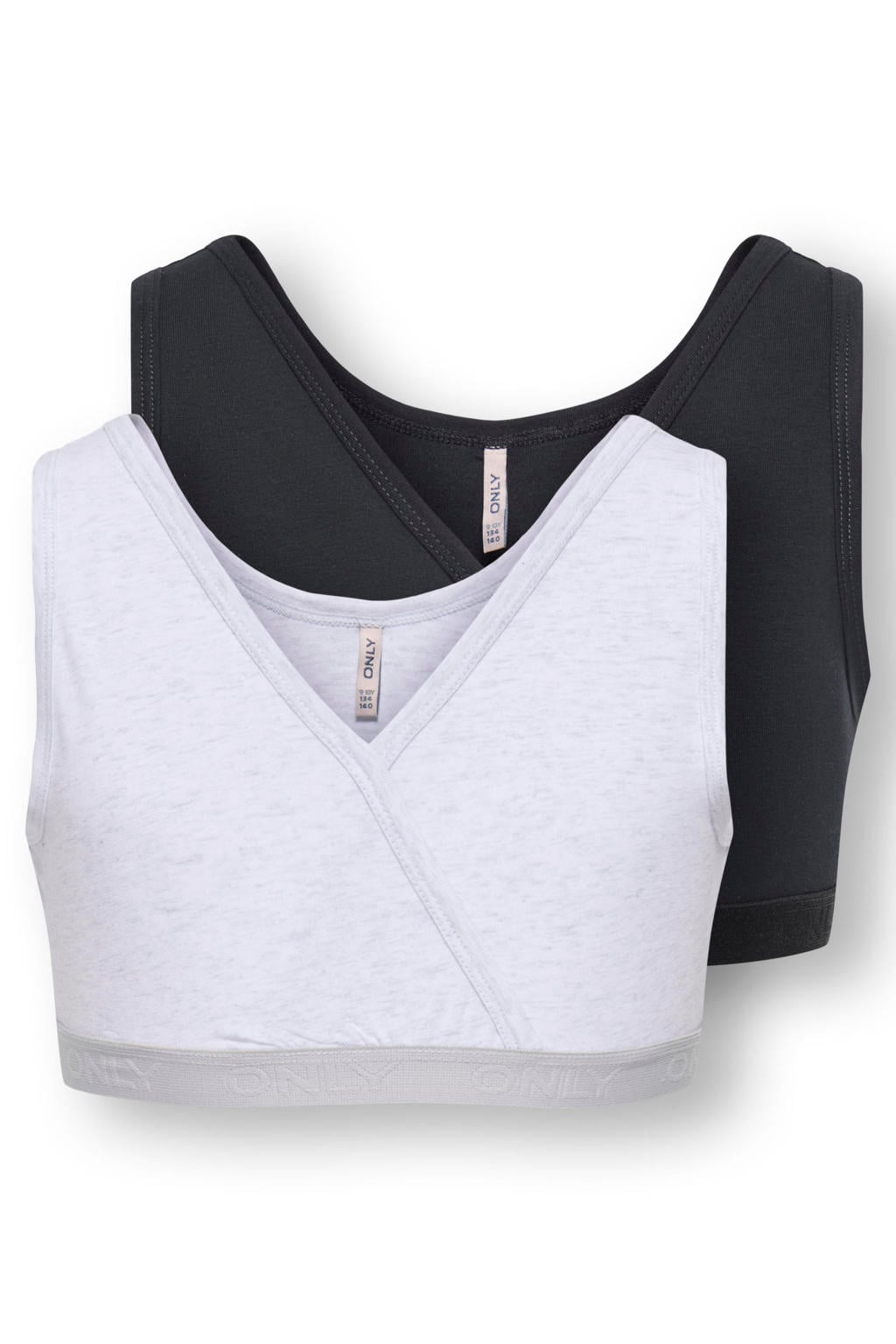 KIDS ONLY GIRL bh top - lichtgrijs/zwart (set van 2)
