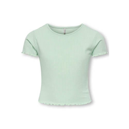 KIDS ONLY GIRL T-shirt rib gebreid mintgroen afbeelding