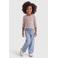 KIDS ONLY MINI super skinny gebreide gestreepte longsleeve - beige/paars