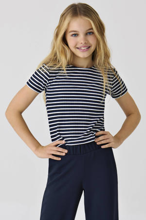 gestreept T-shirt donkerblauw