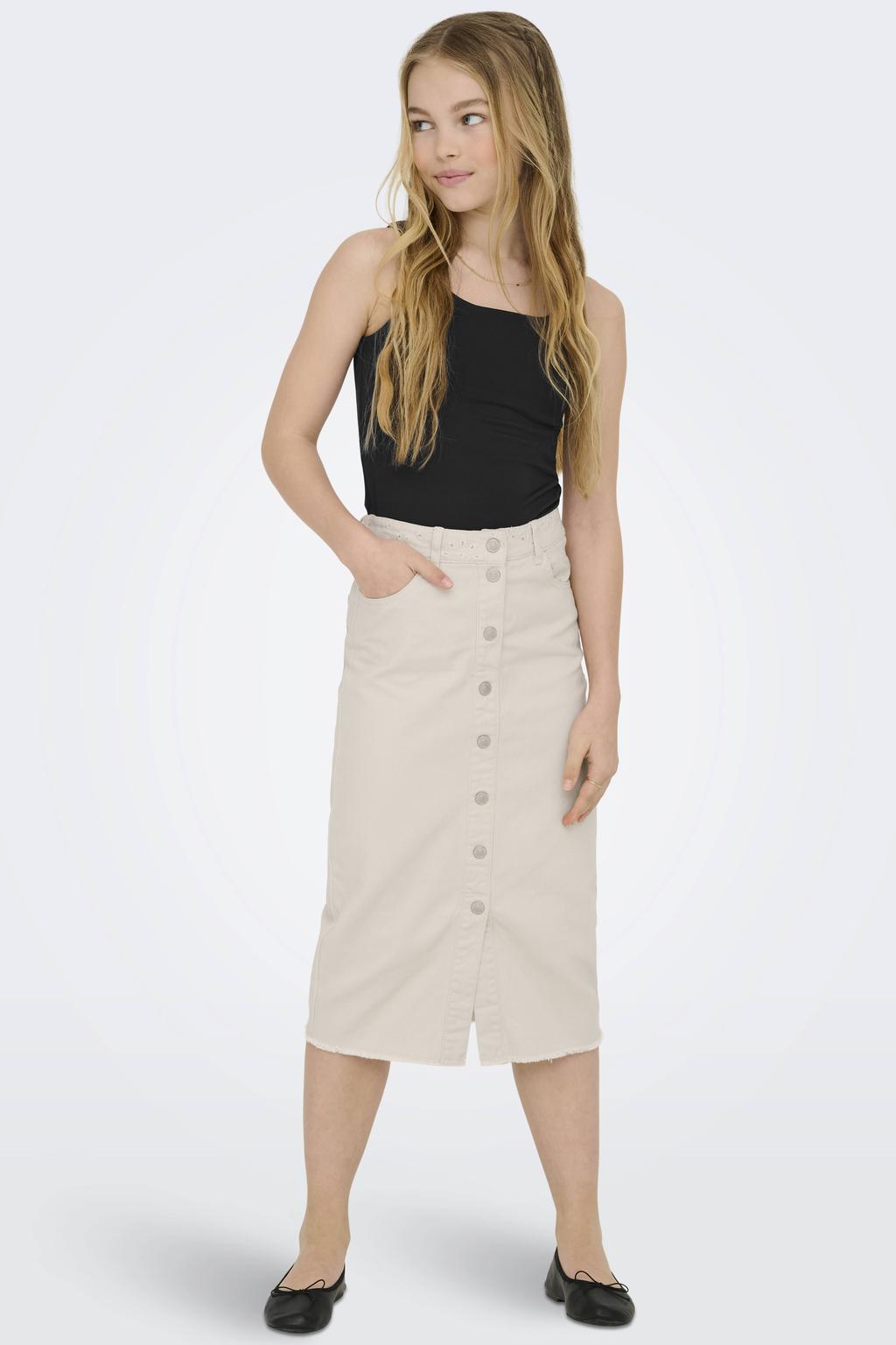 Zwarte meisjes KIDS ONLY GIRL mouwloze top van polyamide met ronde hals