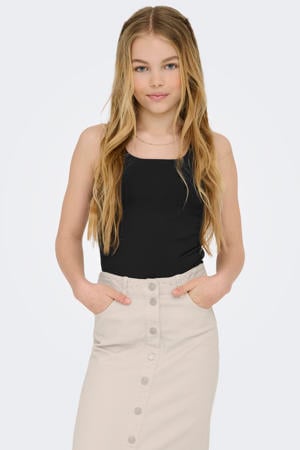mouwloze top zwart