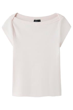 T-shirt met textuur lichtroze
