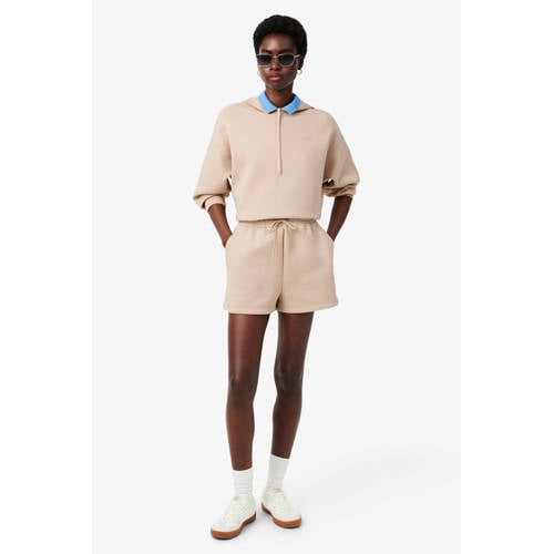Lacoste relaxed high waist sweatshort beige afbeelding