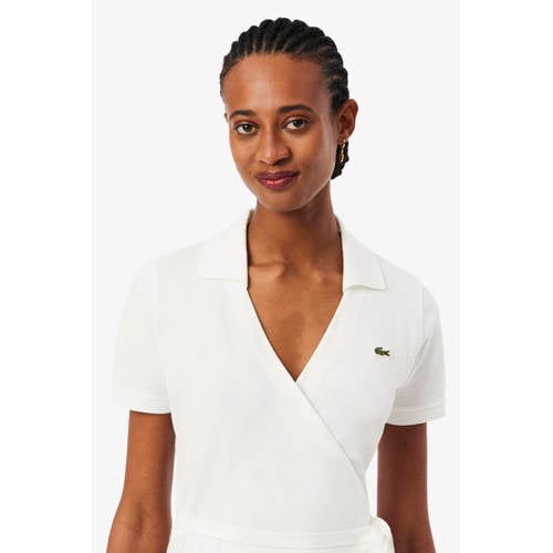 Lacoste wikkel-/overslagjurk ecru afbeelding