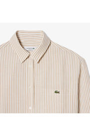 thumbnail: Lacoste gestreepte blouse met linnen camel
