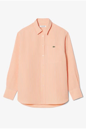 gestreepte blouse met linnen oranje