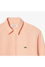 thumbnail: Lacoste gestreepte blouse met linnen oranje