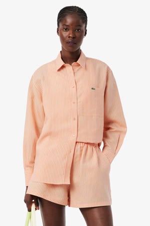 gestreepte blouse met linnen oranje