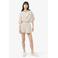 Lacoste baggy high waist gestreepte casual short met linnen beige